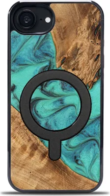 Produktbild von Holzhülle für iPhone 17e / 16e, Bewood Unique Turquoise für MagSafe
