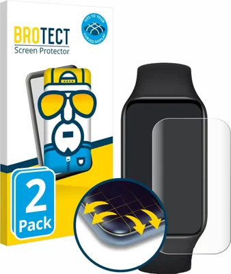 Produktbild von 2x BROTECT Fullscreen Schutzfolie für Xiaomi Smart Band 8 Active Displayschutz Folie Fullcover Klar Transparent