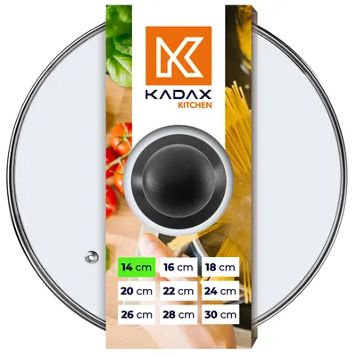 Produktbild von KADAX Glasdeckel, hitzebeständiger, mit Griff aus Kunststoff "Pecoraro", in verschiedenen Größen, 14cm