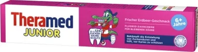 Produktbild von Theramed Junior Erdbeere Fluorid Zahncreme Schutz gegen Karies 75ml