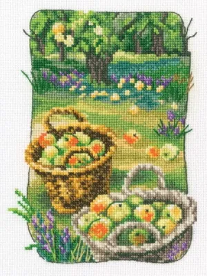 Produktbild von RTO Kreuzstich Set "Großmutters alter Garten", Zählmuster, 12,5x17cm C344