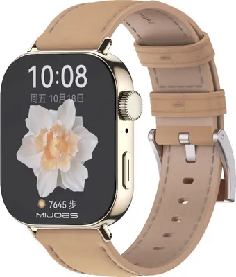 Obrázok produktu pre Kožený remienok na inteligentné hodinky pre Huawei Watch Fit 5 4 / Fit 5 4 Pro 3, hnedo-zlatý
