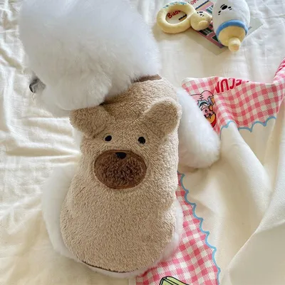 Productafbeelding van Fleece winterpullover voor honden en katten - Beige, maat S