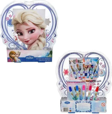 Produktbild von Disney Frozen Elsa Eiskönigin Malkasten Filz Stifte Wachsmalstifte Aufkleber Neu