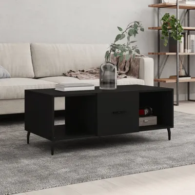 Produktbild von The Living Store Couchtisch Schwarz 102x50x40 cm Holzwerkstoff