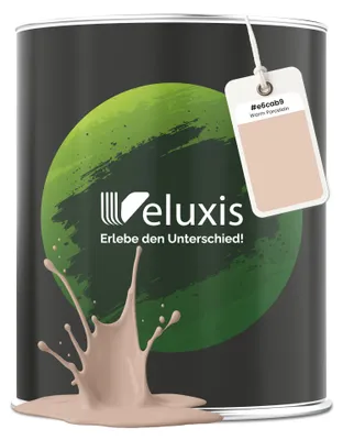 Produktbild von Wandfarbe Beige Creme Braun Matt Innenfarbe – Deckkraft Klasse 1, VOC-frei, Ohne Grundierung, Tropfarm – Wohnzimmer & Schlafzimmer – 1L – Veluxis (Warm Porcelain)