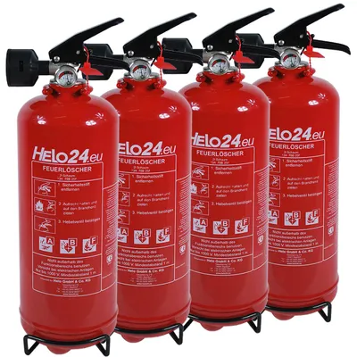 Produktbild von Feuerlöscher 4x 2L Schaum H2 Halterung Manometer