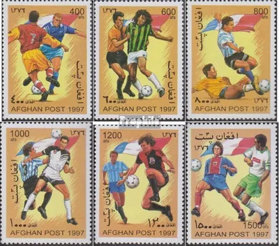 Produktbild von Briefmarken Afghanistan 1997 Mi 1747-1752 (kompl.Ausg.) postfrisch Fußball-WM in Frankreich