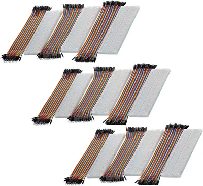 Obrázek produktu pro AZ-Delivery Stavebnice a sady Sada pro prototypování – 3x propojovací vodiče m2m/f2m/f2f + sada 3 ks MB102 Breadboard kompatibilní s Arduino a Raspberry Pi, sada 3 ks