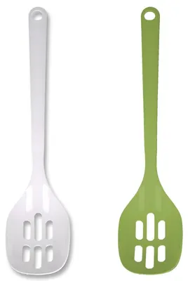 Produktbild von Schöpflöffel weiß/apfelgrün 30,5 cm EUROHOME® – aus Kunststoff, 5,5x7x31cm – unverzichtbares Utensil für jede Küche