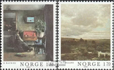 Produktbild von Briefmarken Norwegen 1981 Mi 847-848 (kompl.Ausg.) postfrisch Norwegische Malerei