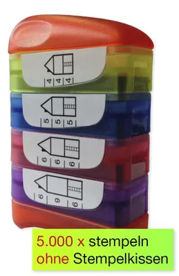 Image de Tampon sérigraphique TimeTEX "Perpetuum", 4 en 1, "Maison de l'apprentissage de l'écriture