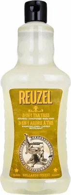 Obrázek produktu pro Reuzel - 3 v 1 šampon, kondicionér a sprchový gel s tea tree olejem - pánský šampon 3 v 1 1000 ml