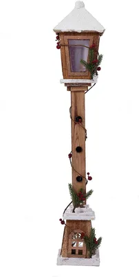 Obrázok produktu pre 3.12 drevených lampášov s 15 LED diódami - výška 81 cm - na batérie