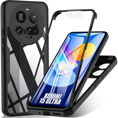 Image de Coque pour Xiaomi 15 Ultra - Protection Intégrale Avant TPU Souple et Arrière PC Rigide- Noir
