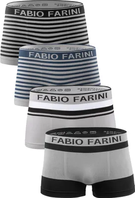 Produktbild von Fabio Farini - 4 Stück Herren Unterhosen - Männer Retroshorts aus weicher Microfaser im sportlichen Look mit Logoschriftzug
