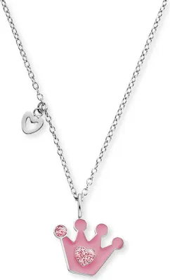 Produktbild von Herzengel Halskette Edelstahl, Emaille HENS-GLITTERCROWN Pink, Rosa