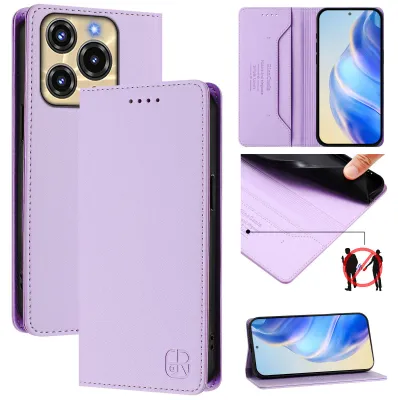 Image de Etui en cuir pour Oukitel C69, étui à rabat avec fentes pour cartes, portefeuille et support Violet