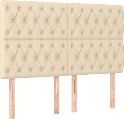 Obrázek produktu pro vidaXL Čelo postele krémové 144x7x118/128 cm látka