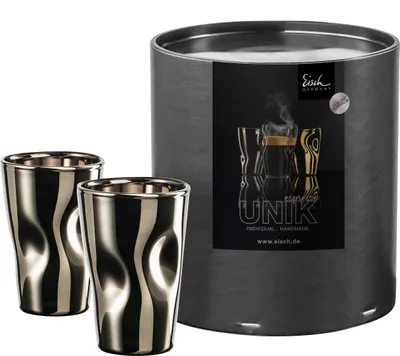 Produktbild von EISCH 2 Espressogläser 132/8 platin in Geschenkröhre UNIK 30013212/ 180108