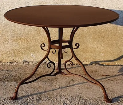 Produktbild von Casa Padrino Jugendstil Gartentisch Braun Ø 100 x H. 70 cm - Runder Schmiedeeisen Tisch - Garten & Terrassen Möbel