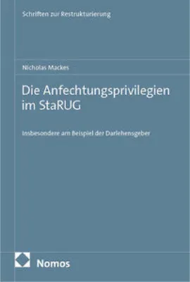 Produktbild von Die Anfechtungsprivilegien im StaRUG