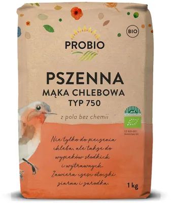 MĄKA PSZENNA CHLEBOWA TYP 750 BIO 1 kg - PROBIO