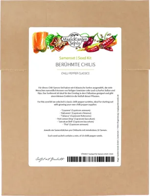 Produktbild von Berühmte Chilis - Samenset mit 6 klassischen scharfen Sorten
