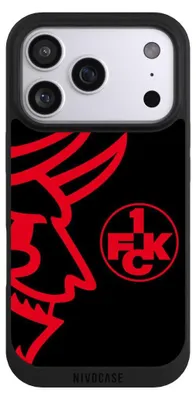 Produktbild von NIVOCASE Handyhülle für Apple iPhone 17 Pro  Hülle NIVOpure Case Schwarz 1. FC Kaiserslautern Logo Offizielles Lizenzprodukt