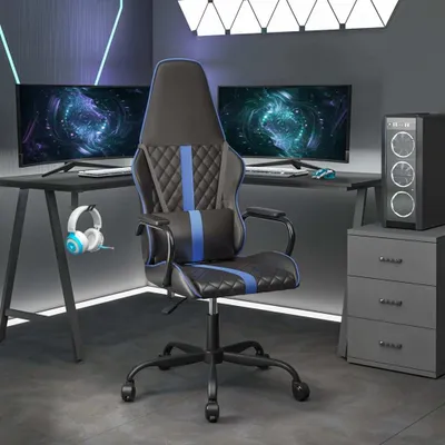 Produktbild von Möbel Gaming-Stuhl Schwarz und Blau Kunstleder - Bürostühle 3143787