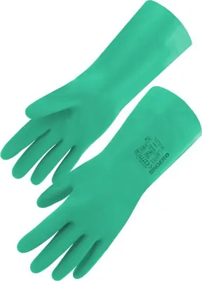 Image de Gants nitrile vert floqué 30 cm SINGER T.10 - NIT153810