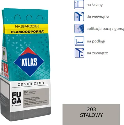 Zdjęcie produktu dla ATLAS KERAMIKFUGEL - 203 Stahl 2kg