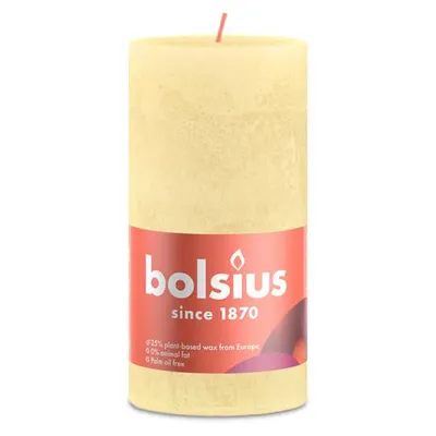 Zdjęcie produktu dla Bolsius Rustic Pillar Candle Delicate Yellow 130/68 mm
