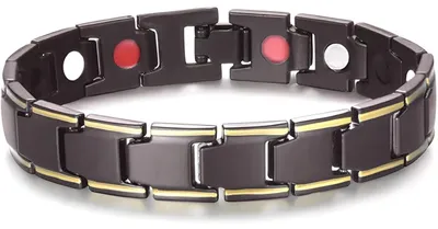 Image de Bracelet ZE-40183 Noir/Or pour Homme - Élégance Moderne KP40183
