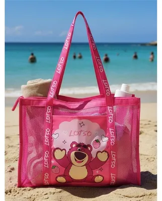Obrázok produktu pre Plážová taška zo sieťoviny s motívom postavičiek z filmu Toy Story od spoločnosti Disney Pixar, konkrétne s motívom Lotso
