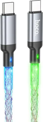 Immagine prodotto di Cable USB C to USB C Hoco 3A 60W LED 1 m U112 gray