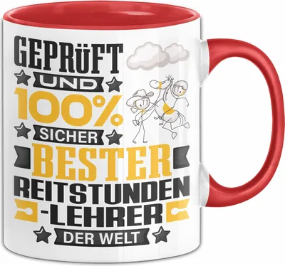 Produktbild von Reitstundenlehrer Geschenk Lustiger Spruch für Reitstundenlehrer Geschenkidee Bester Reitstundenlehrer Der Welt (Rot)