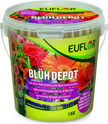 Produktbild von EUFLOR BlühDepot Pflanzendünger 6 Monate Langzeitdünger NPK 18+6+12, 1 kg