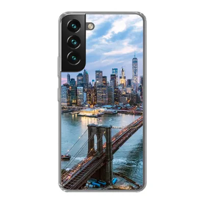 Produktbild von MuchoWow® Handyhülle Schutzhülle Hülle für Samsung Galaxy S22 New York - Brooklyn Bridge - Boot Silikon Softcase Handy Hülle - Mobiltelefonhülle
