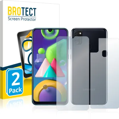 Produktbild von 2x BROTECT Schutzfolie für Samsung Galaxy M21 (Vorder + Rückseite) Folie Klar Transparent
