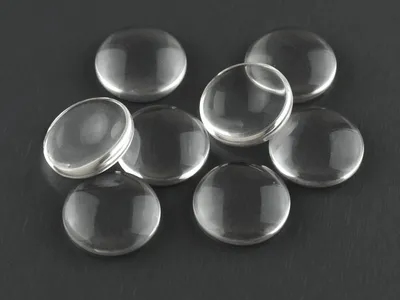 Produktbild von Vintageparts 8 Cabochon Glas klar rund, 12 mm