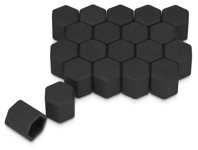 Produktbild von kwmobile 20x Abdeckung für 17 mm Radmuttern Auto Rad Schraube - Radschrauben Cover - Mutter Kappen in Schwarz