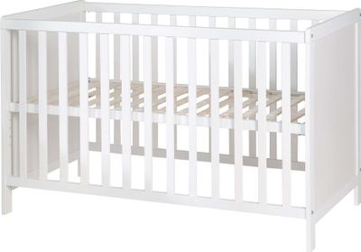 roba Beistellbett, weiß, höhenverstellbar, 5 Schlupfsprossen, inkl. Lattenrost, 60 x 120 cm