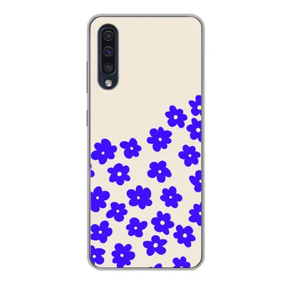 Produktbild von MuchoWow® Handyhülle Schutzhülle Hülle für Samsung Galaxy A50 Blume - Blau - Muster Silikon Softcase Handy Hülle - Mobiltelefonhülle