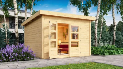 Produktbild von Karibu Gartenhaus Gerätehaus Northeim 3 naturbelassen 309x309x238 cm