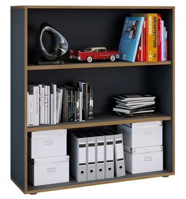 Image de Étagère en bois debout | armoire de rangement | Dimensions env. H. 110 x W. 100 x D. 33 cm | Étagère élégante | Étagère de bureau – Salia 3x L. 100 cm