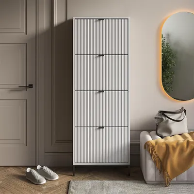Obrázek produktu pro Botník na boty Vicco Eliza Bílá 60 x 168 cm se 4 zásuvkami, Model 56436