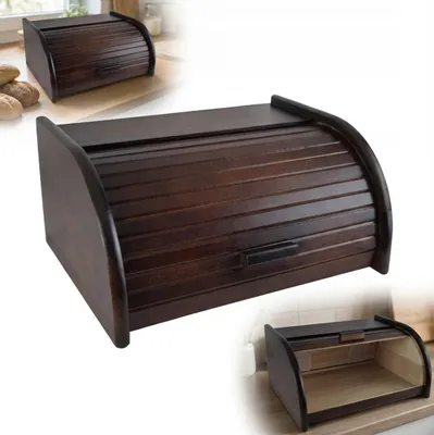 Immagine prodotto di Cestino per il pane grande in legno di noce 40x29x18cm - Cestino per la conservazione del pane