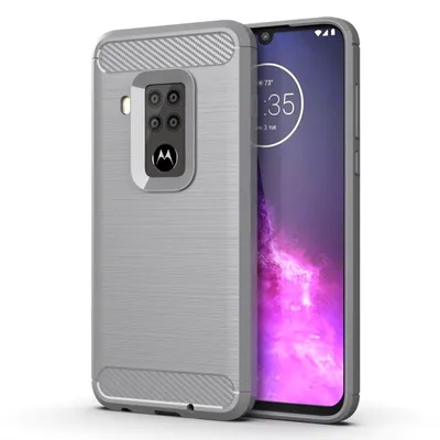 Immagine prodotto di Custodia protettiva per cellulare Motorola One Zoom, effetto carbonio, grigio