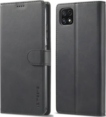 Produktbild von Samsung Galaxy A22 5G Hülle, Klapphüllen Brieftasche Leder Magnetverschluss Ständer Schutzhülle für Galaxy A22 5G Schwarz